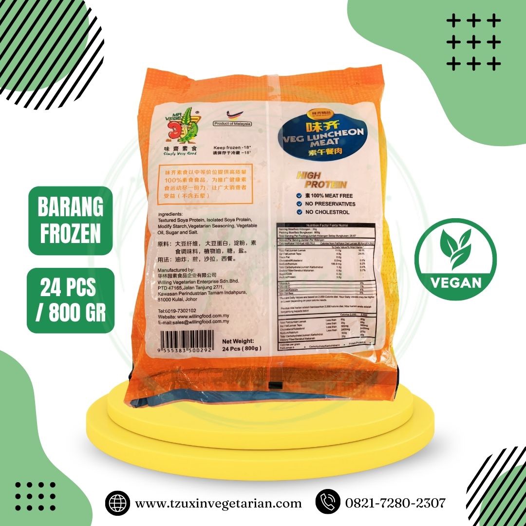 MR VEGE LUNCHEON MEAT 24 PCS (800GR)