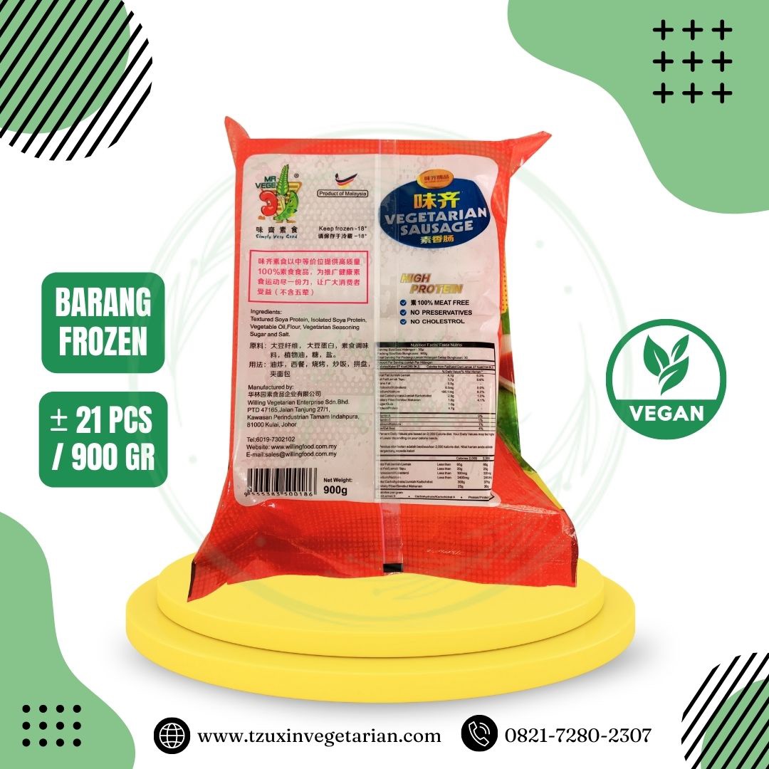 MR VEGE SAUSAGE PANJANG (900GR)